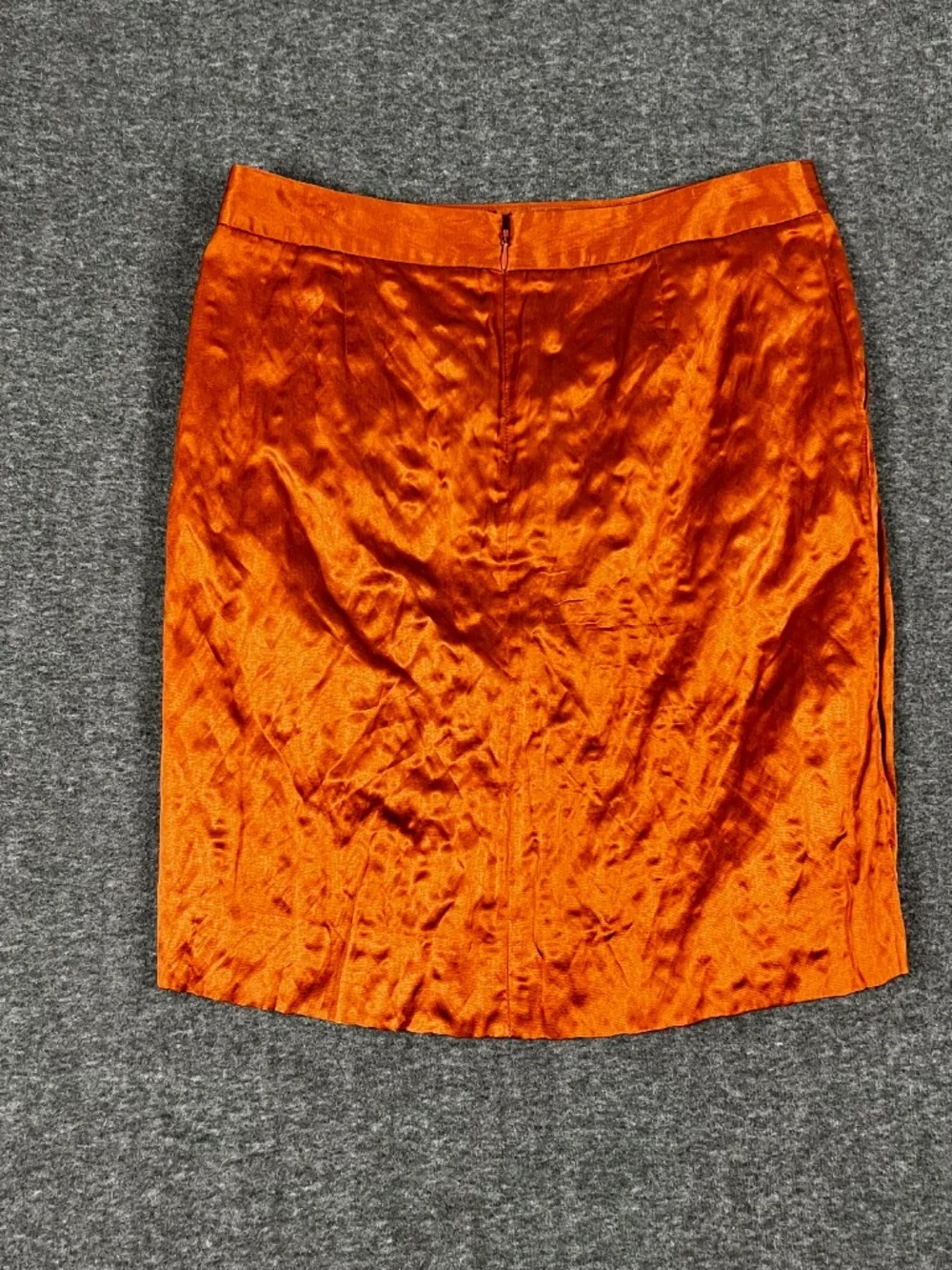 J. Crew Silk Metallic Mini Skirt Size 6 Mid Rise Burnt Orange Pleated Pockets